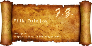 Filk Zulejka névjegykártya